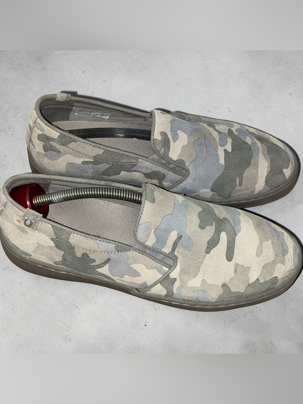 Vionic Pro Avery Camo Slip On Sneakers Gray Blue Suede Wide Width 10 - Picture 1 of 10
